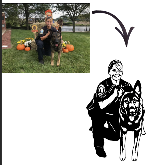 18" Person and Pet Portrait Wood Sign